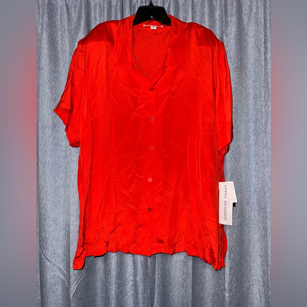 Josephine Chaus Bright Red Blouse 24 NWT